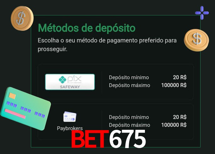 O cassino bet675 oferece uma grande variedade de métodos de pagamento